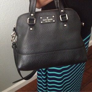 Kate Spade Wellesley Black Leather Satchel